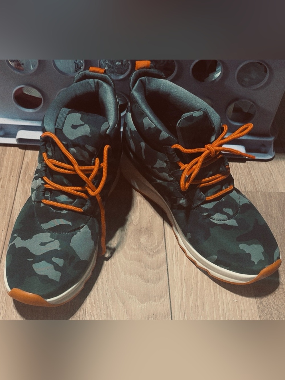 Giani Bernini Camo High-Top Sneakers with Orange Accents